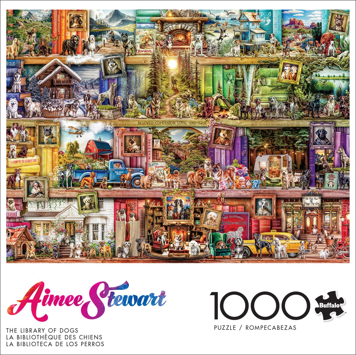 Buffalo Games - Aimee Stewart - The Library of Dogs - 1000 Piece Jigsaw Puzzle for Adults -Challenging Puzzle Perfect for Game Nights - Finished Size is 26.75 x 19.75 Buffalo Games