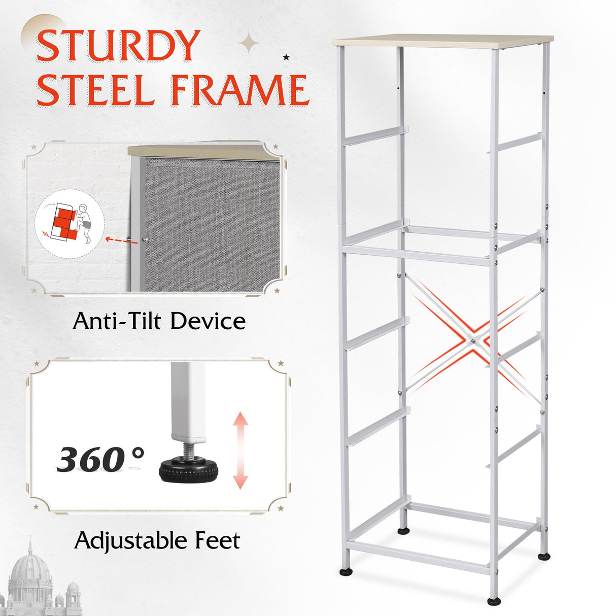 WLIVE Fabric Dresser, 5-Drawer Tall Dressers for Bedroom, Storage Dresser Organizer with Fabric Bins, Wood Top, Sturdy Steel Frame, Chest of Drawers for Closet, Hallway, Light Grey WLIVE