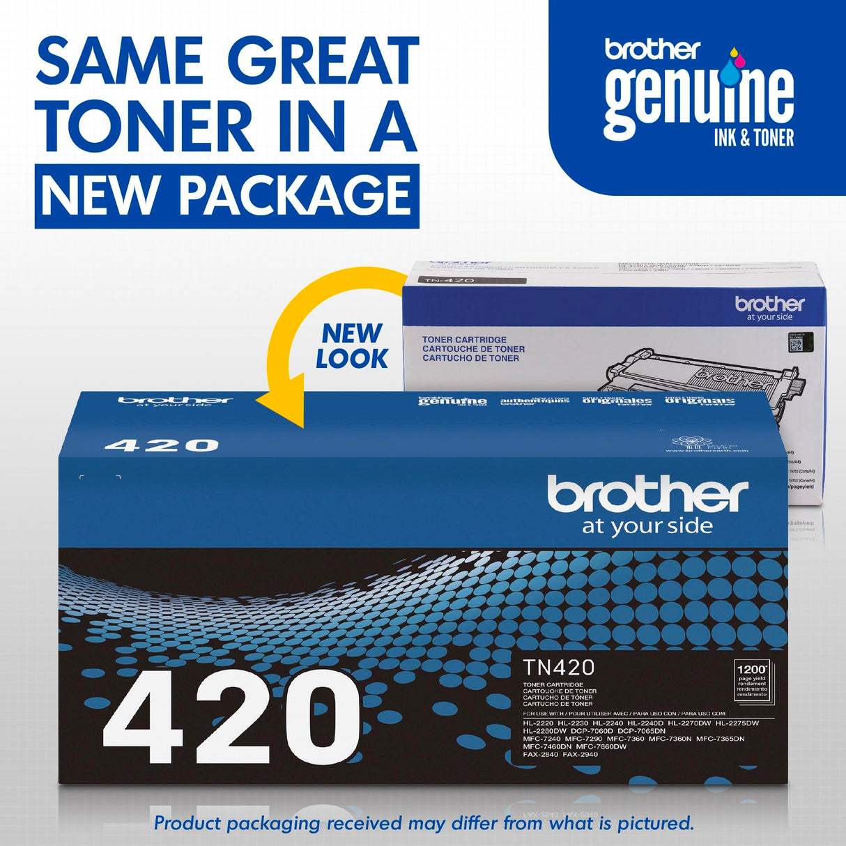 Brother Genuine TN420 Mono Laser Toner Cartridge, Black Brother