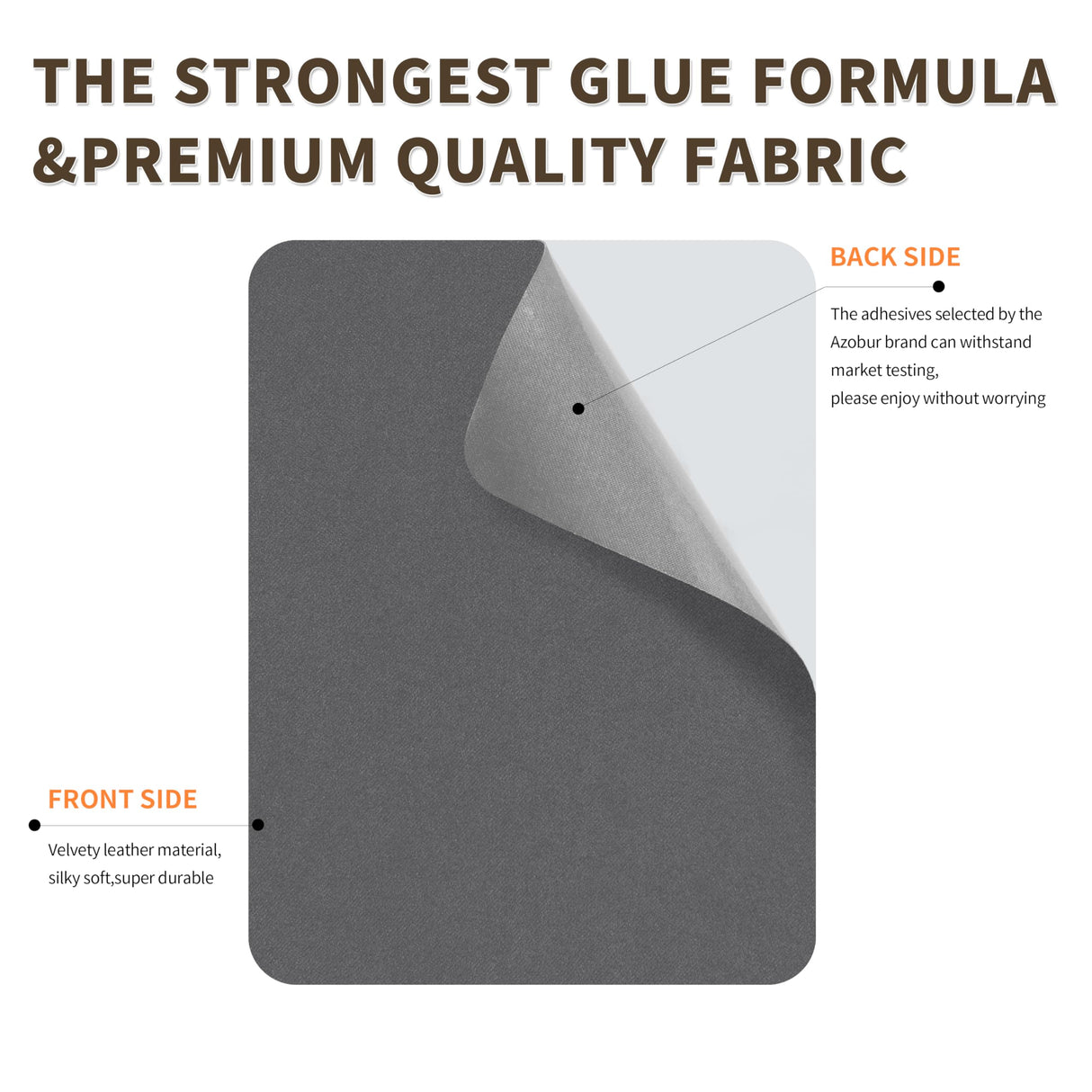 Azobur Sofa Fabric Repair Patch, 6 Piece Microfiber Patches, Self Adhesive Fabric Sofa Patch Repair Fabric, Luxurious Look, Quick Fix Sofa.(Gray) Azobur