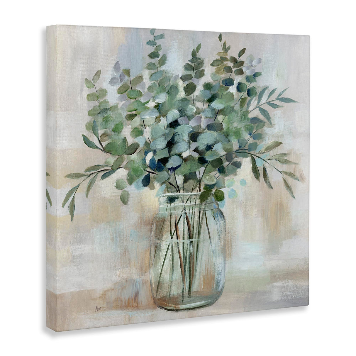 Stupell Industries Soothing Eucalyptus Flower Herb Arrangement Rustic Jar Canvas Wall Art, Design by Nan Stupell Industries