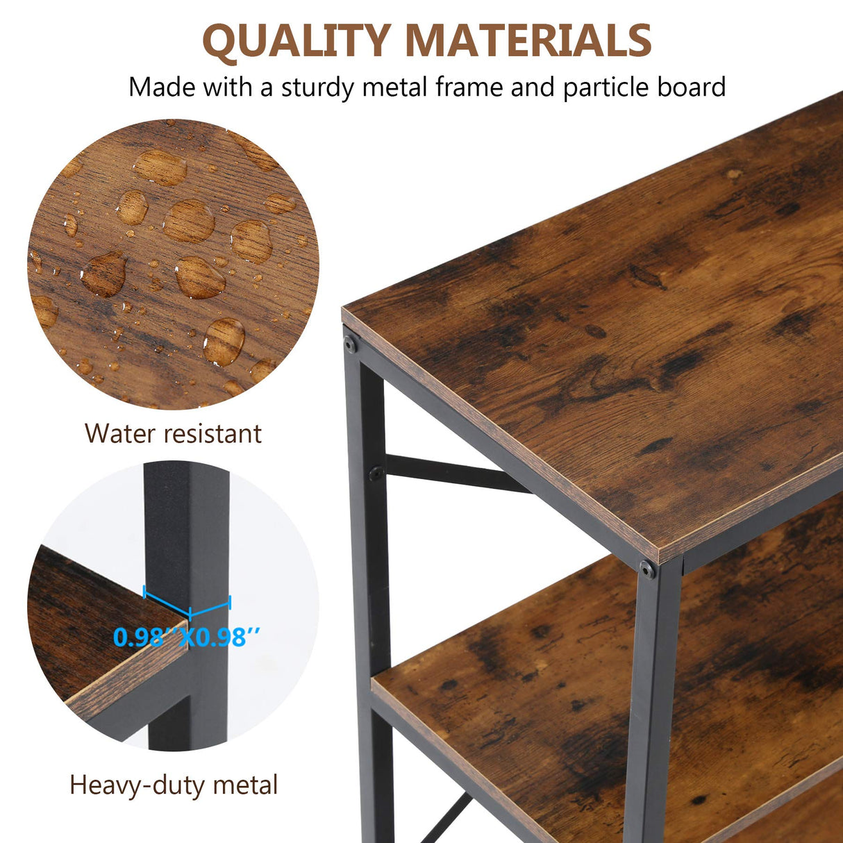 Tribesigns 70.9 Inch Industrial Console Table with Storage Shelves for Living Room and Entryway Tribesigns