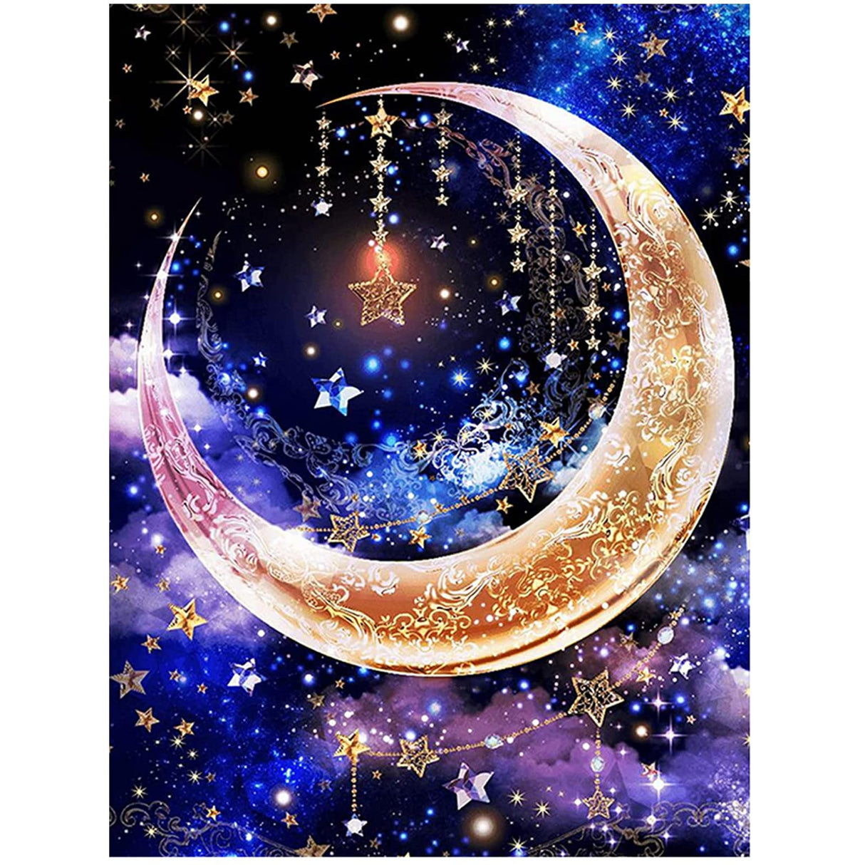 KTHOFCY 5D DIY Diamond Painting Kits for Adults Kids Star Moon Full Drill Embroidery Cross Stitch Crystal Rhinestone Paintings Pictures Arts Wall Decor Painting Dots Kits 15.7X11.8 in KTHOFCY
