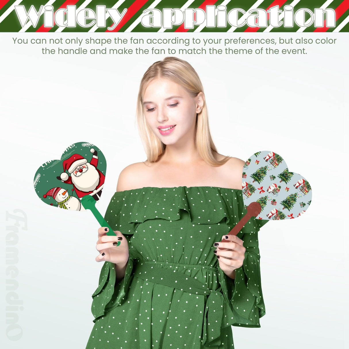 Framendino, 15 Pack Sublimation Fans Blanks Plastic Handheld Double Sided Paddles Fan for DIY Wedding Crafts Heart Framendino