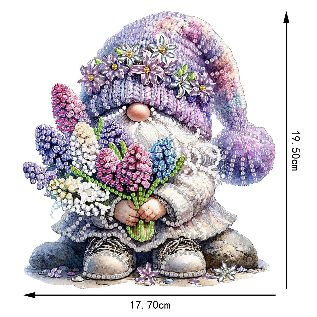 ARTopet DIY Diamond Desktop Ornament Special Shaped Crystal Lavender Gnome Acrylic Diamond Art Painting Tabletop Ornaments Single Sided Diamond Home Decor ARTopet