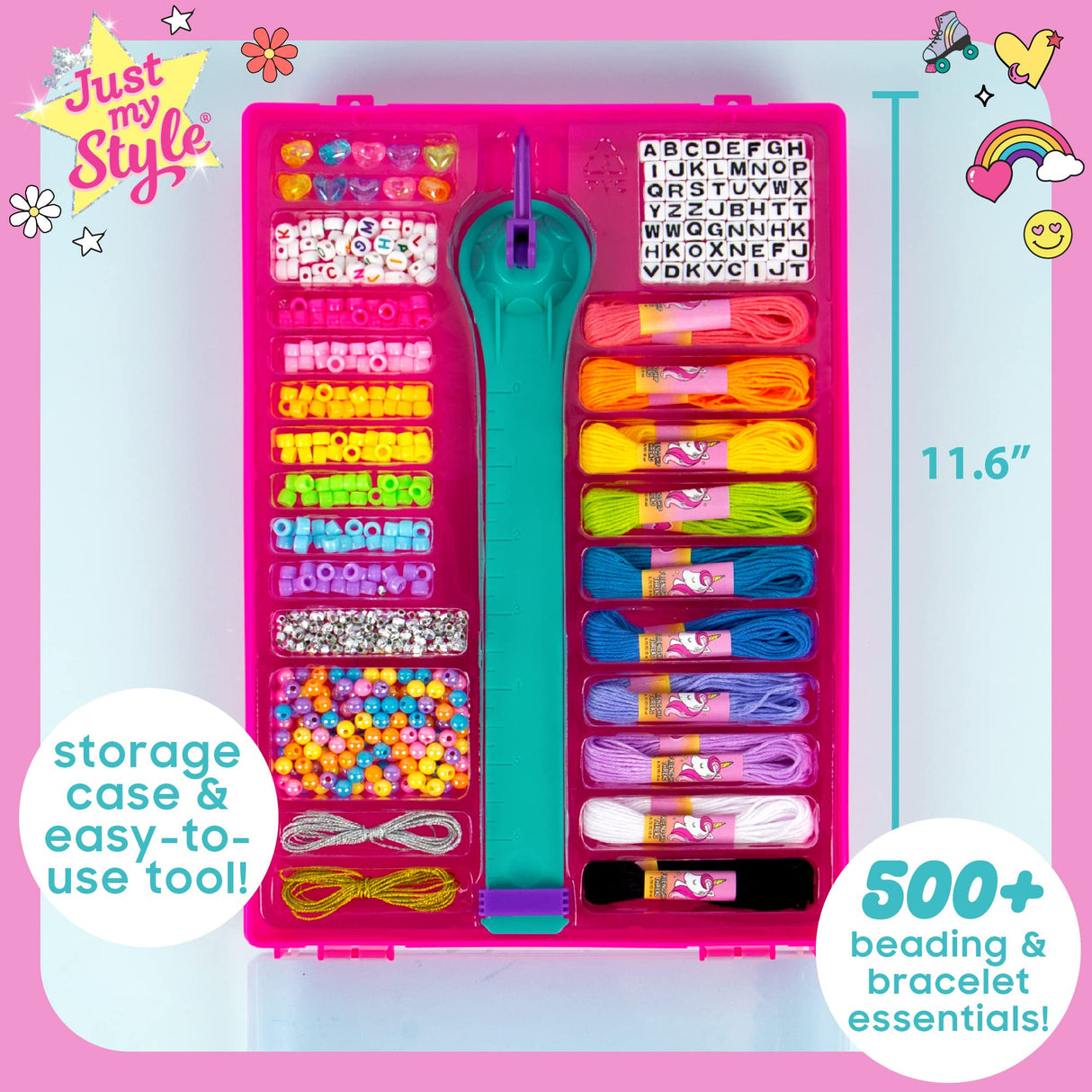 Just My Style On-The-Go Jewelry Studio – Bracelet-Making Travel Kit – DIY Bead & Braid Set for Kids Ages 6+ Just My Style