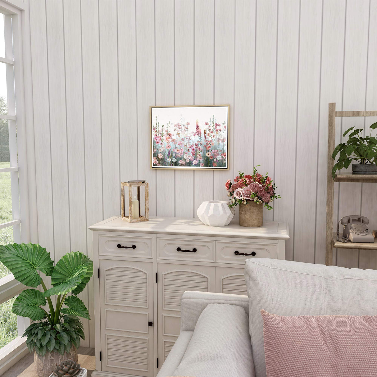 SUMGAR Paint by Numbers kit for Adults Flowers Pink, Colorful Canvas DIY Oil Painting Kits for Beginners, Acrylic Drawing Paintwork Crafts Christmas Gifts 16 x 20 inch (Without Frame) SUMGAR