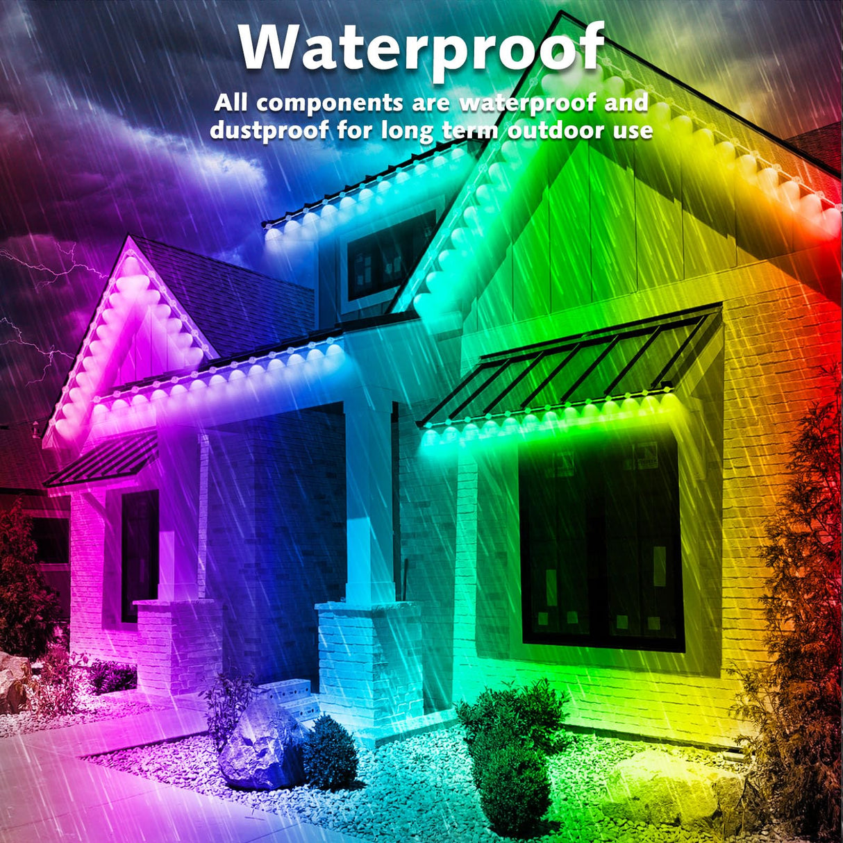 Permanent Outdoor RGB Lights,Waterproof Smart LED Eaves Lights with App/Remote Control,for Christmas and All Holiday Decor,Daily and Accent Lighting,House Roof and Garden Lighting (100FT) SINLEY