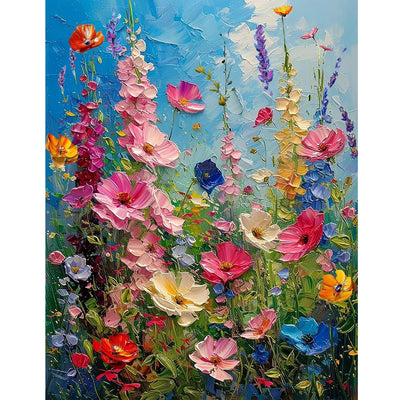 Wild Flowers Square Diamond Painting Kits - Square Drill Diamond Paintings Flowers,Square Diamond Art,DIY Flower Gem Painting for Adults and Crafts for Gifts and Home Wall Decor 12x16inch