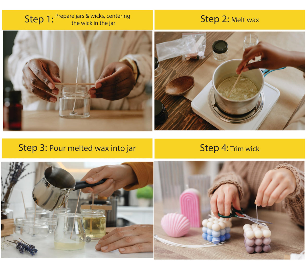 Beesworks 100 Piece Cotton Candle Wick 6" Pre-Waxed for Candle Making, Candle DIY BEESWORKS