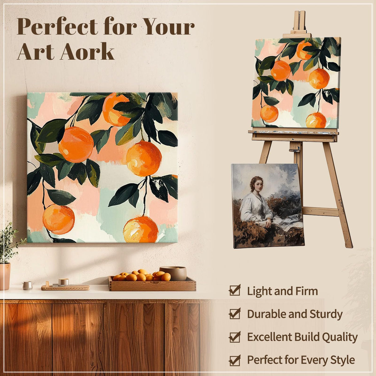 Canvas Frame, 36 x48 Inch Stretcher Bars Wood Kits with Accessories for Oil Painting and Picture Wall Art Prixas Print