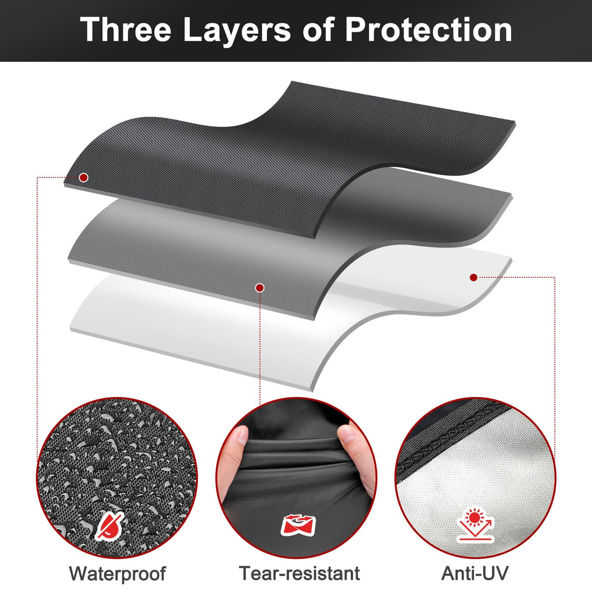 LBTING Grill Cover, 40-inch Heavy Duty 300D Oxford Waterproof Windproof UV Resistant BBQ Gas Grill Cover for Outdoor Barbecue Fit Most Brands Weber, Brinkmann, Char Broil, Holland LBTING