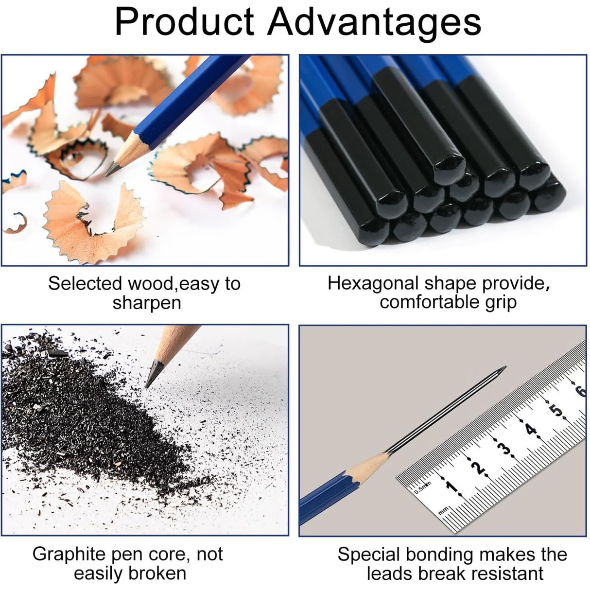 Daerthotk Pencils Drawing Sketching Set 14 pcs Graphite (12B - 6H) Kit Soft Pencils Ideal Gift for Drawing Art, Sketching, Shading, Artist Pencils for Beginners Pro Artists Daerthotk