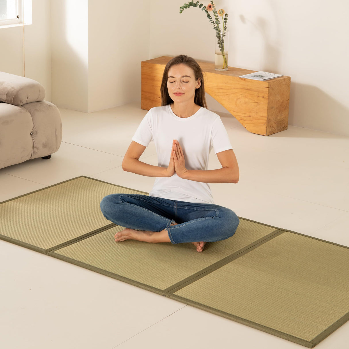 MustMat Tatami Mat Twin XL Japanese Floor Mattress Foldable Bed Mattress Rush Grass(Twin_xl-39"x82") MustMat