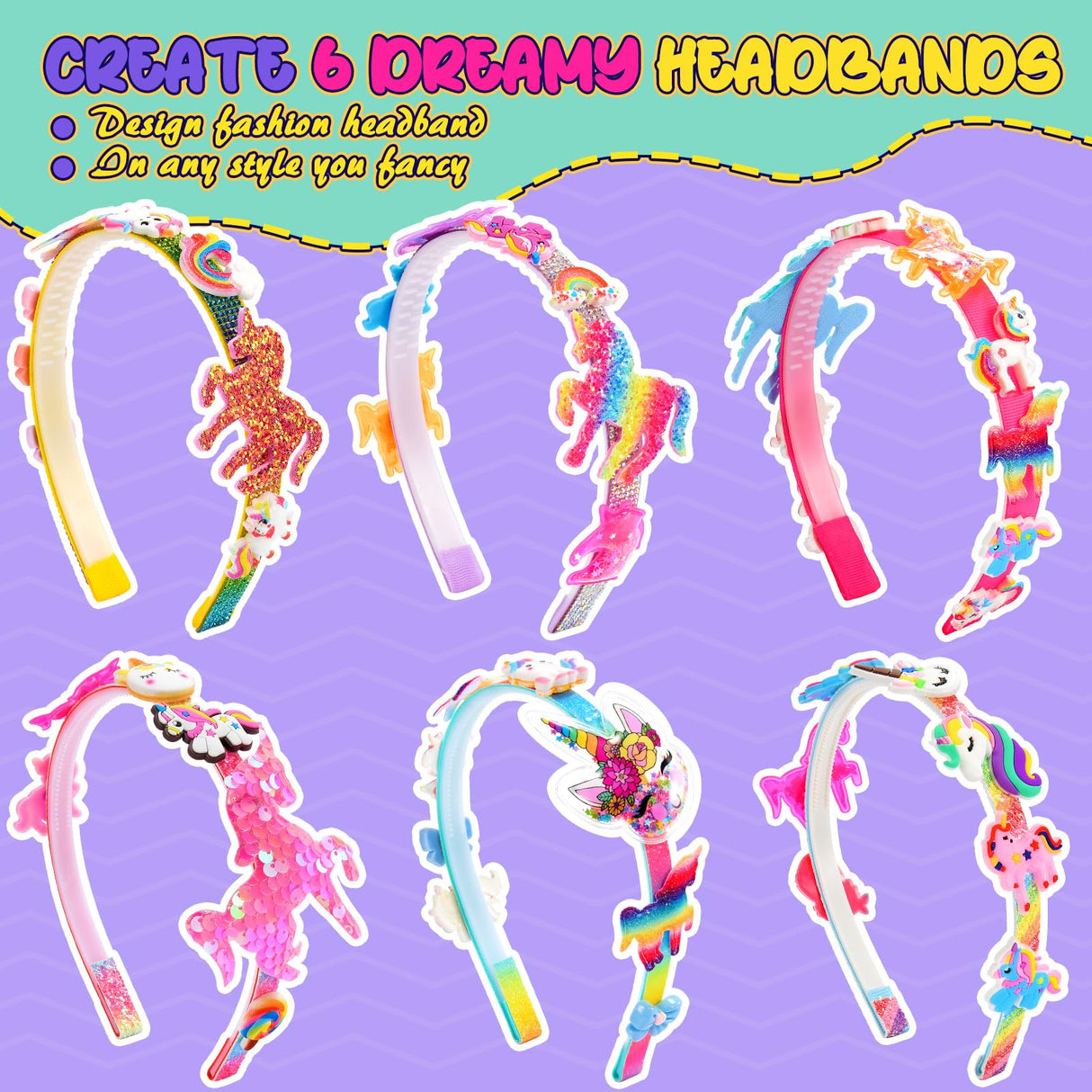 Unicorn Hair Accessories for Girls,Headband Making Kit Arts and Crafts for Kids Ages 4-6 6-8 8-12,Girls Toys Unicorn Gifts for 4 5 6 7 8 9 Year Old Girl Birthday Gifts Toyjolka