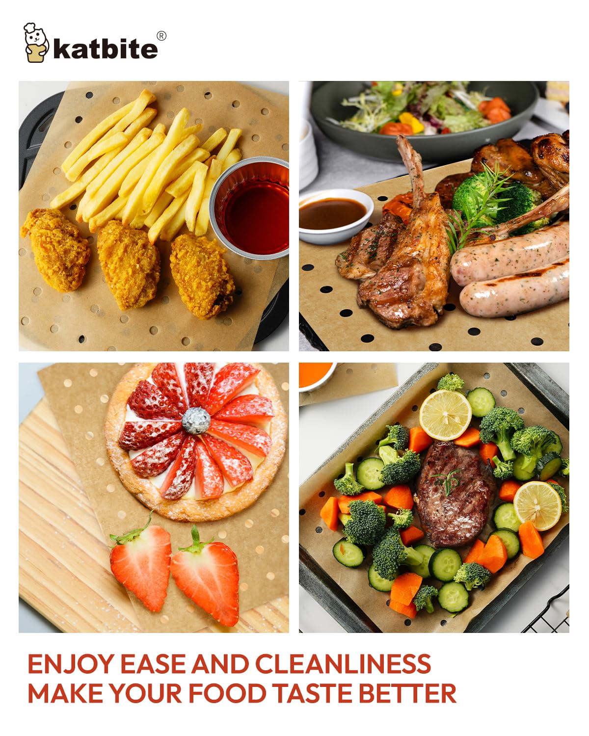 Katbite Air Fryer Parchment Paper Liners 180cs Airfryer Liners Disposable 9x11 Inch Perforated Parchment Paper Sheets Basket Liner Accessories For Toaster oven,Air Fryer, Fit Cuisinart, Ninja Foodi katbite