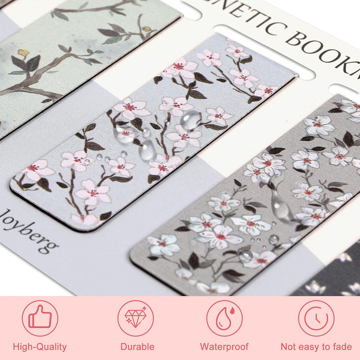 15 Pieces Bookmarks, Magnetic Bookmarks for Women, Page Markers for Students Teachers Reading (Floral Style) Joyberg