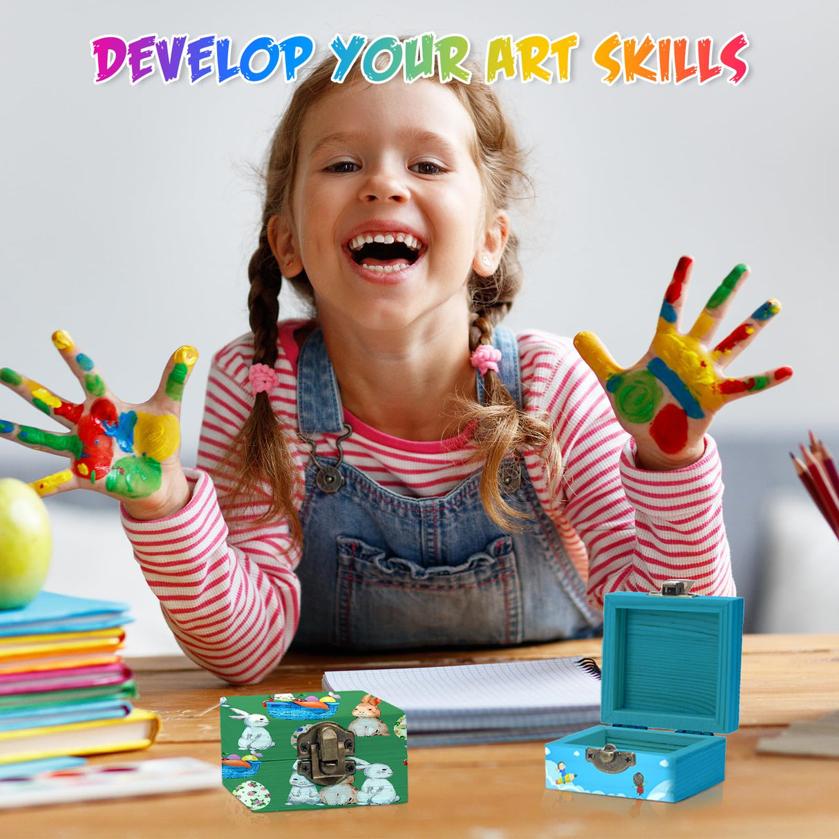 Kenning 24 Pack Small Wooden Box 2.7 x 2.7 x 1.6 Inch Natural Pine Wood Container Unfinished Treasure Chest Mini Wooden Jewelry Box Unpainted Small Treasure Chest with Lids for DIY Crafts Kenning