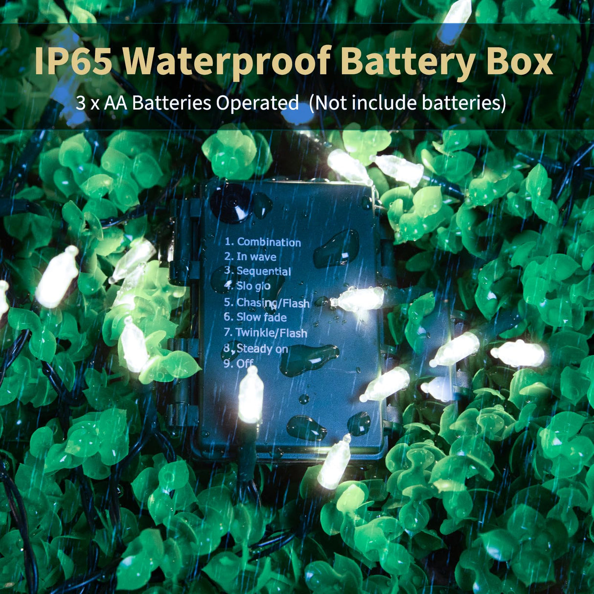 Battery Operated Christmas Lights 2 Pack 18 Feet 50 LED Clear Mini String Lights with 8 Modes Waterproof Tree Lights for Xmas Outdoor Indoor Holiday Party Garden Decor, Pure White Brightown