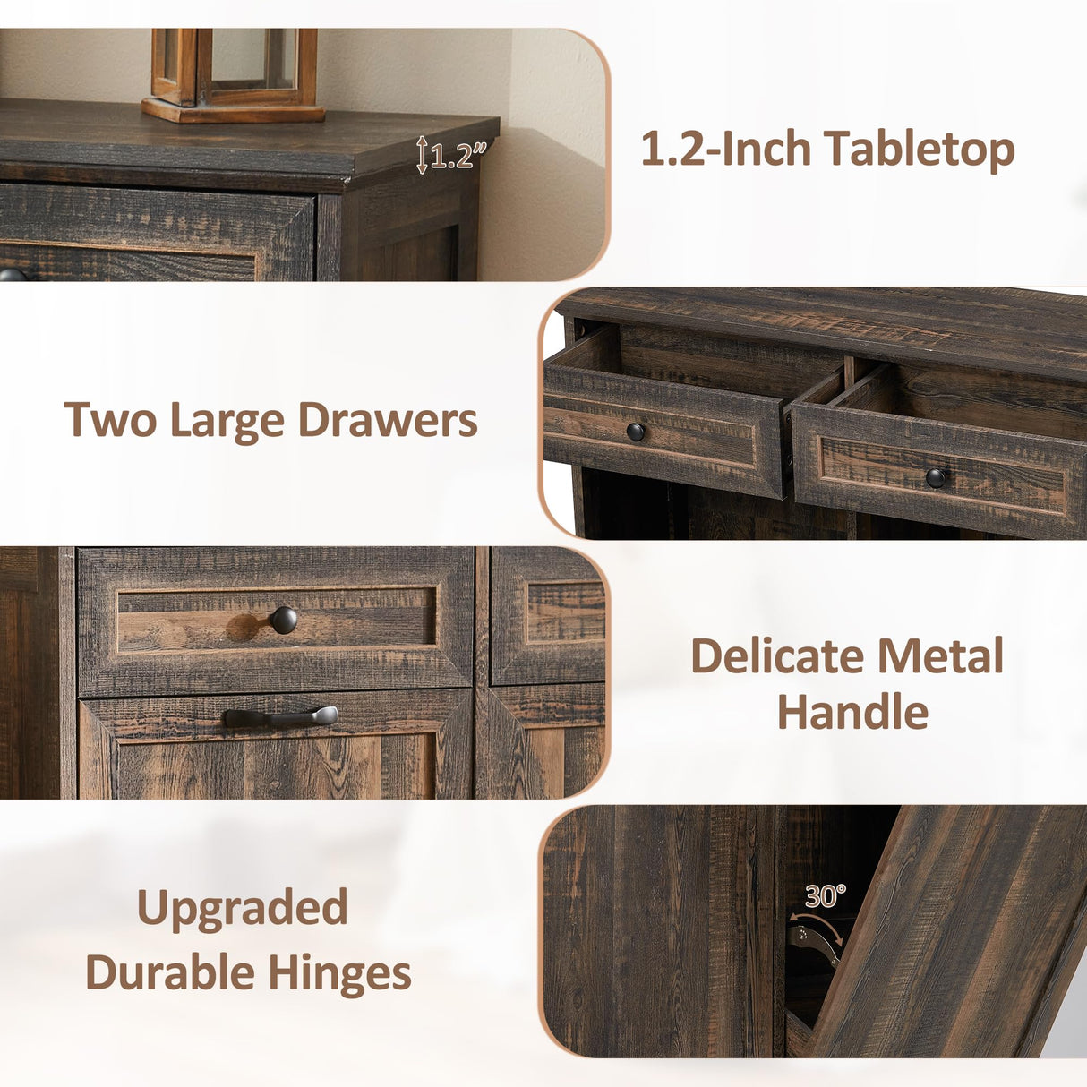 Spurgehom Double Tilt Out Trash Cabinet 13 Gallon Kitchen Waste Bins, Laundry Hamper Tilt Out Pet Proof Hidden Trash Bin for Kitchen,Rustic Black Spurgehom