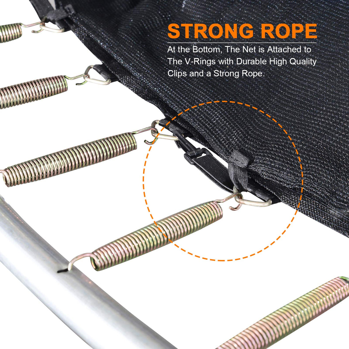 Exacme Enclosure Set Inner Safety Net with 12 Poles for 16 Foot C-Series Trampoline Exacme