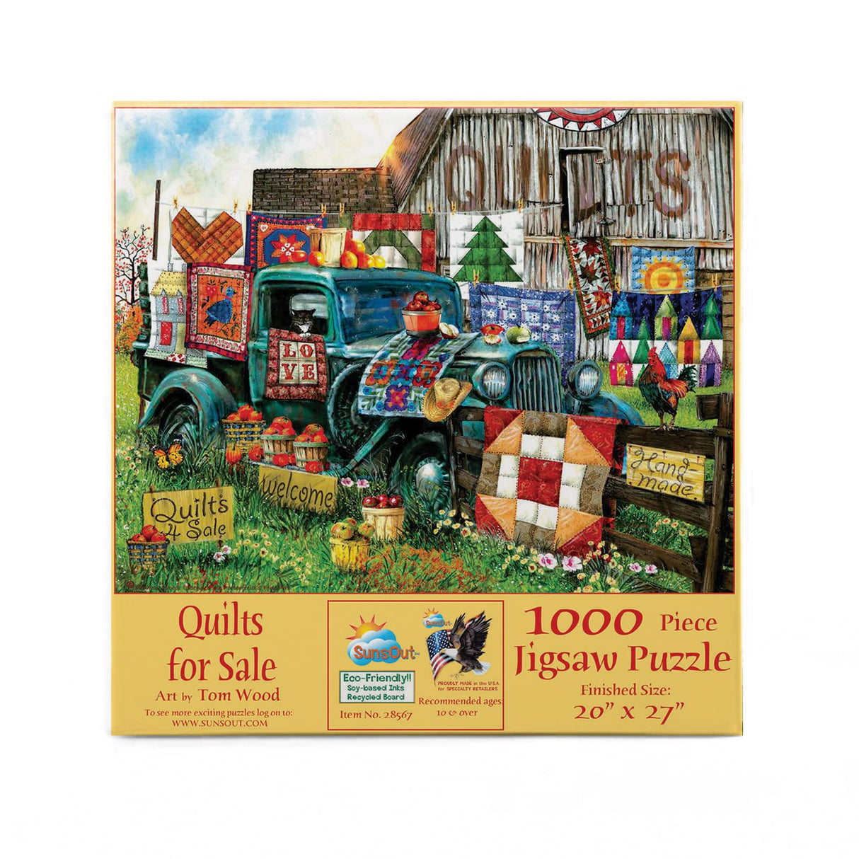 SUNSOUT INC - Quilts for Sale - 1000 pc Jigsaw Puzzle by Artist: Tom Wood - Finished Size 20" x 27" - MPN# 28567 SunsOut