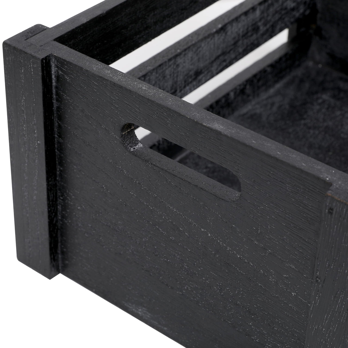 Large Classic Black Wooden Crates For Dispaly,Set Of 3 Wood Crates With Handles,Rustic Handmade Wood Boxes For Storage Or Display,Solid Wood Decrative Boxes (Classic Black) Bisaten
