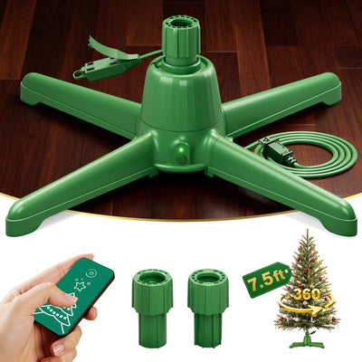 DG-Direct 360° Rotating Christmas Tree Stand, Fits 0.8–1.5" Tree Poles Up to 7.5ft, 90lb Artificial Christmas Tree, Spinning Christmas Tree Stand with Remote Control, Christmas Tree Revolving Base