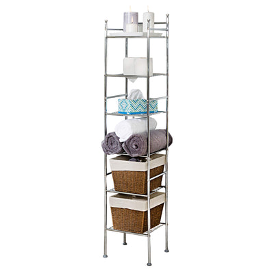 Honey-Can-Do BTH-03484 6 Tier Metal Tower Bathroom Shelf, 12.6†L x 11†W x 59.8†H, Chrome