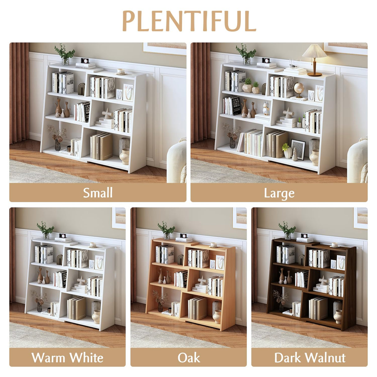 IOTXY Modular White 3-Tier Extendable Ladder Bookshelf for Small Spaces IOTXY