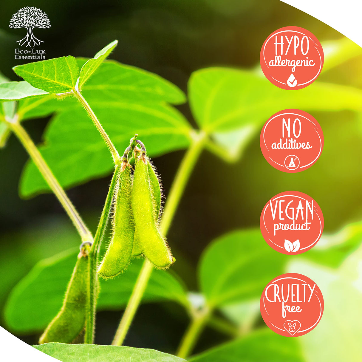 Eco-Lux Essentials 4.4lbs Premium Eco Soy Wax, White, Vegan Cruelty Free, Candle Making from Organic Farm 100% Natural SOYA Wax (4.4, Pounds) The Glowhouse