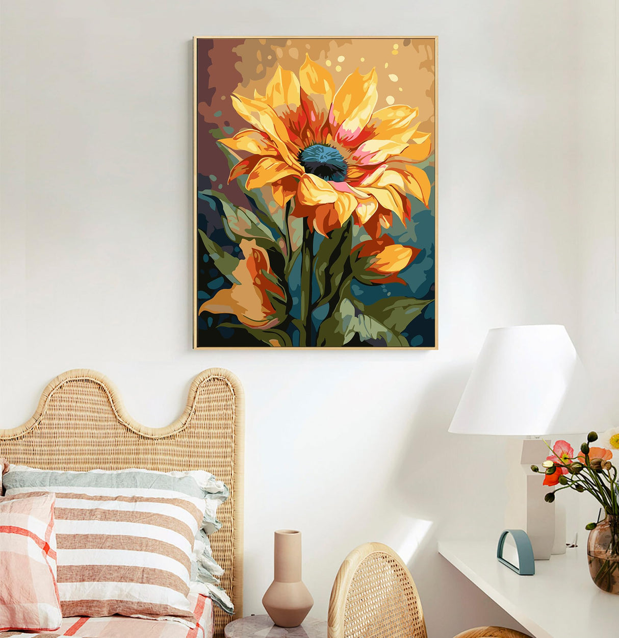 Offito Paint by Numbers Kit for Adults Beginners, Sunflower Acrylic Adult Paint by Number Kits on Canvas, Sunflower Digital Oil Number Painting Kits for Home Decor Gift 16"x20" Offito