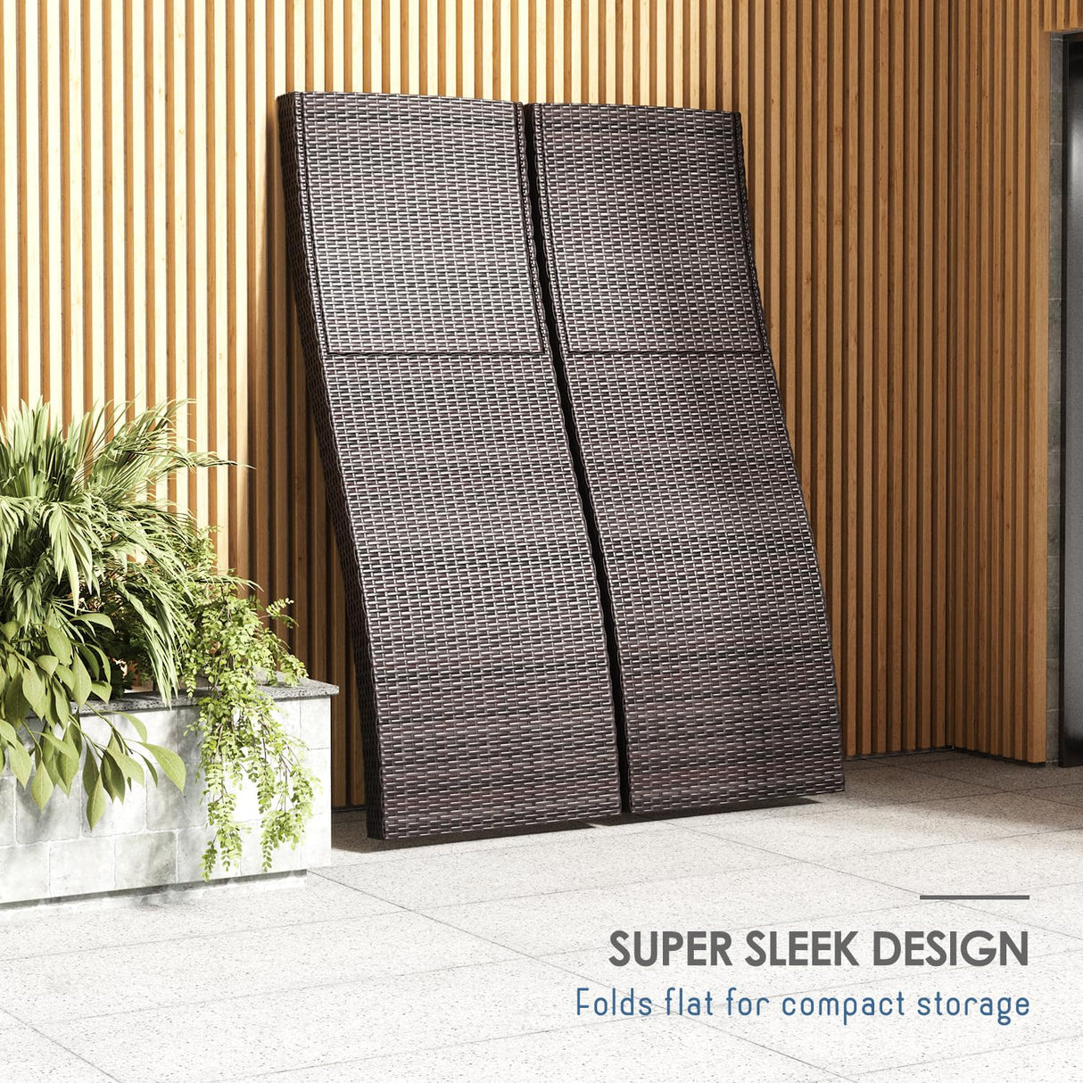 Nestl Chaise Lounge Chair Outdoor Set of 2, Wicker Patio Lounge Chair, Outdoor Lounge Chair with Reclining Backrest Nestl