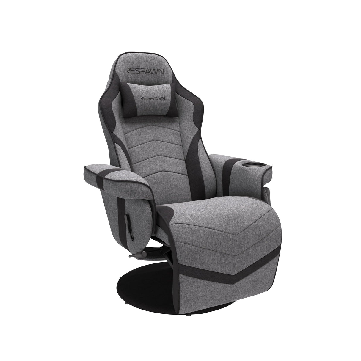 RESPAWN 900 Console Gaming Recliner with Footrest and Lumbar Support - Comfortable Ergonomic Gaming Chair with Headrest, No Wheels, Reclining, Heavy Duty, Racing Style Video Game Chairs - Gray Fabric RESPAWN