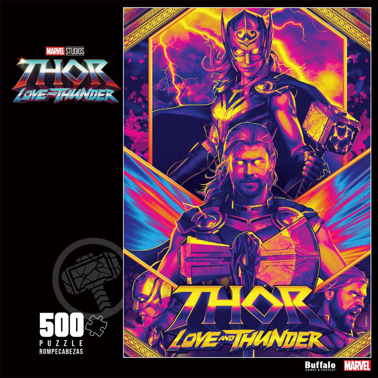 Buffalo Games - Marvel - Thor Love and Thunder - 500 Piece Jigsaw Puzzle for Adults -Challenging Puzzle Perfect for Game Nights - Finished Size is 21.25 x 15.00 Buffalo Games