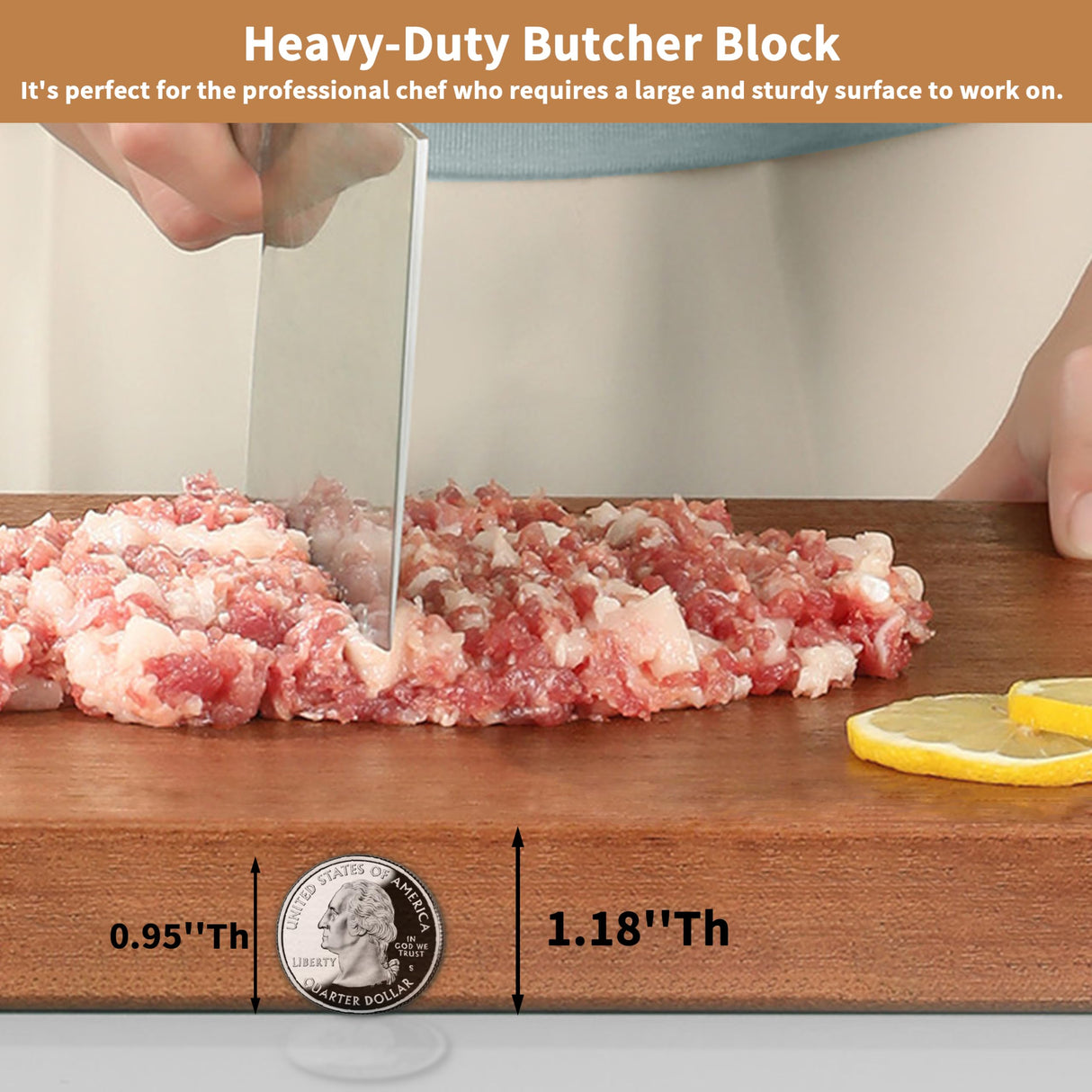 Brosisincorp Real Solid Sapele Cutting Board One Piece No Glue Non Toxic All Whole Single Wood Butcher Block Thick Hard Wood Heavy Duty Edge Grain (Large, 15.74"L*11.81"W*1.18"Th) Brosisincorp