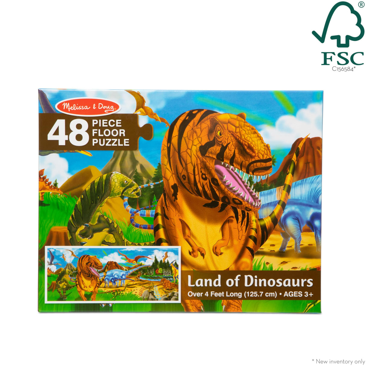 Melissa & Doug Land of Dinosaurs Floor Puzzle (48 pcs, 4 feet long) - FSC Certified Melissa & Doug