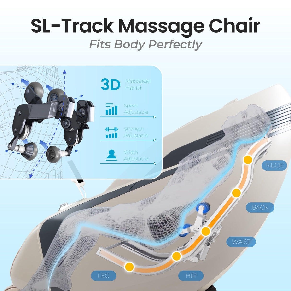Osaki Ai Monarch LE | Sonic Massage | Full Body | 3D + Massage Mechanism | Body Scan | Hand Reflexology (Taupe) Osaki
