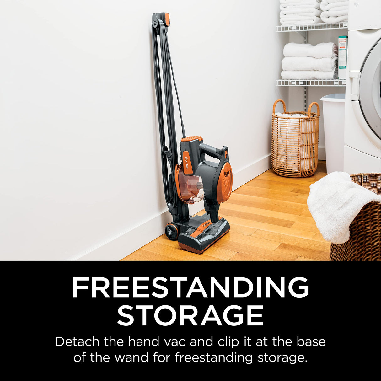 Shark Rocket Ultra-Light Corded Bagless Vacuum for Carpet and Hard Floor Cleaning with Swivel Steering (HV301), Gray/Orange Shark