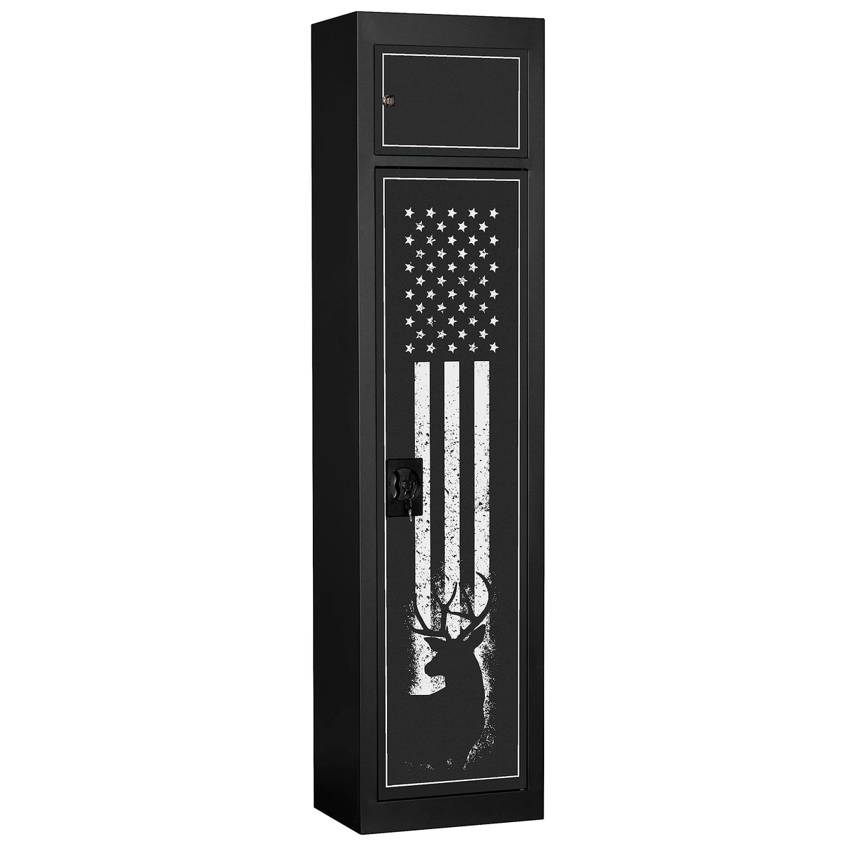 American Furniture Classics Model 900, 5 Gun Metal Security Cabinet with Separate Pistol/Ammo Area American Furniture Classics