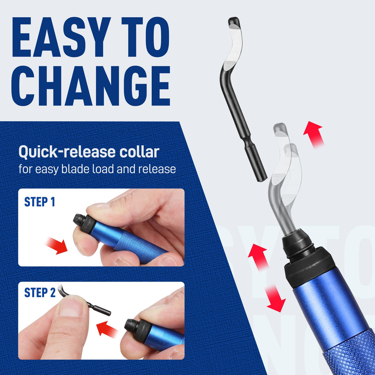 WORKPRO Deburring Tool with 11 Extra High Speed Steel Swivel Blades - 360 Degree Rotary Head Deburring Tool for Metal, Resin, Aluminum, Copper, Plastic, 3D Printing, Wood WORKPRO