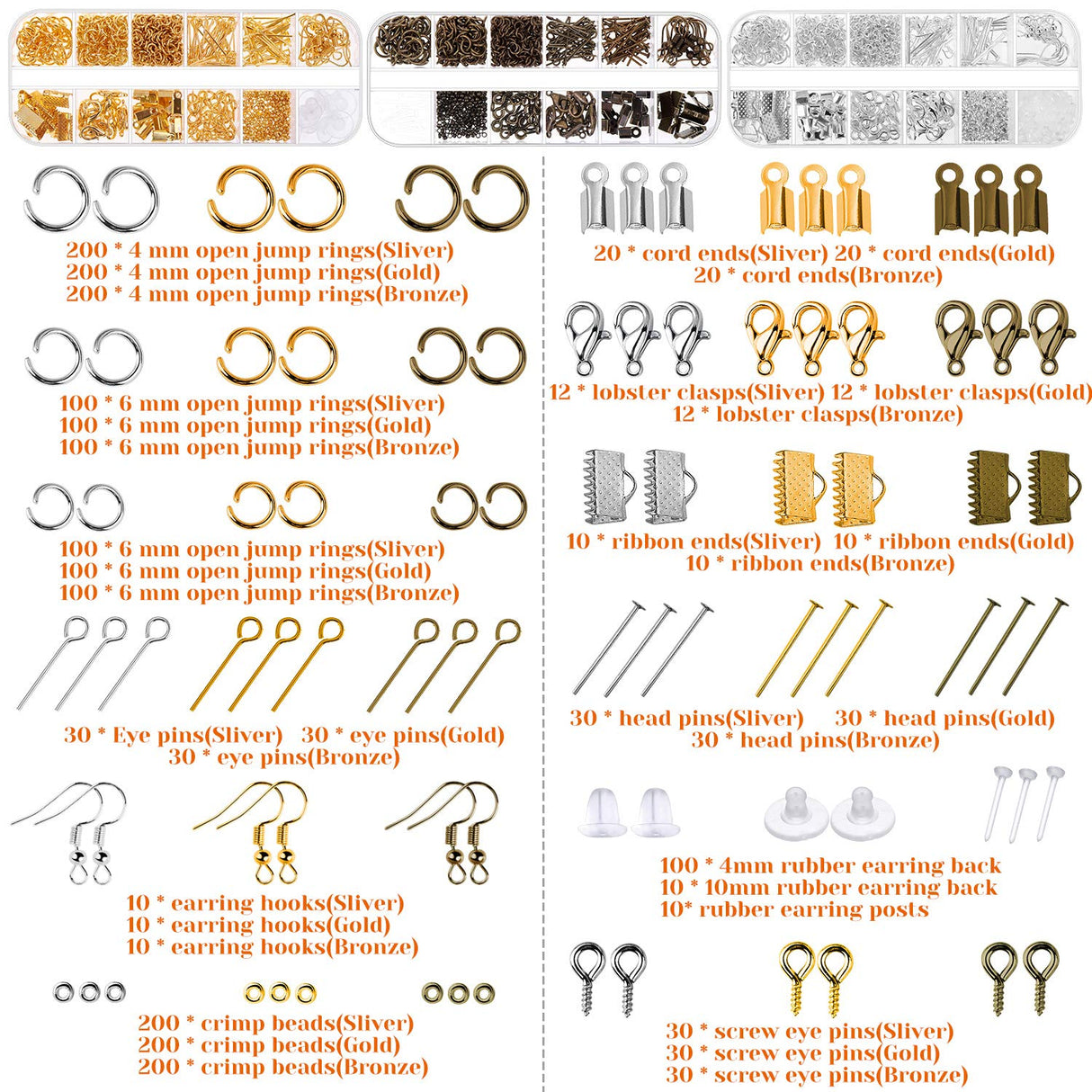 PAXCOO Jewelry Making Supplies Kit, Jewelry Making Kit with Jewelry Making Tools, Jewelry Wires and Jewelry Findings for Jewelry Making, Repair and Beading PAXCOO