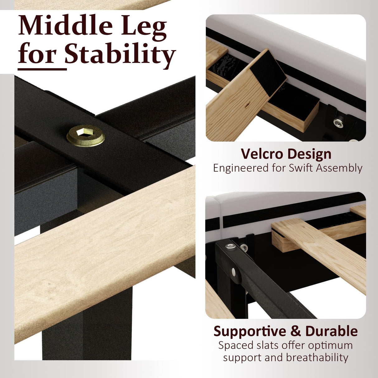 King Size Platform Bed Frame with Velvet Upholstered Headboard, Button Tufted Headboard and Footboard, Anti-Collision Soft Rounded Corners, No Box Spring Needed, Easy Assembly, Light Gray viplov