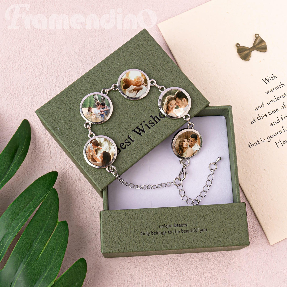 Framendino, 4 Pack Sublimation Bracelet Blanks Photo Frame Round Transfer Bracelets Adjustable Bezel Setting Bracelet with Cabochons for Jewelry Making Framendino