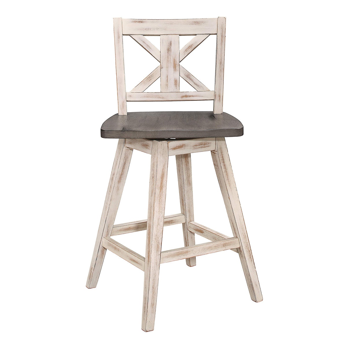 Homelegance Amsonia Counter Height Swivel Barstool (Set of 2), White Homelegance