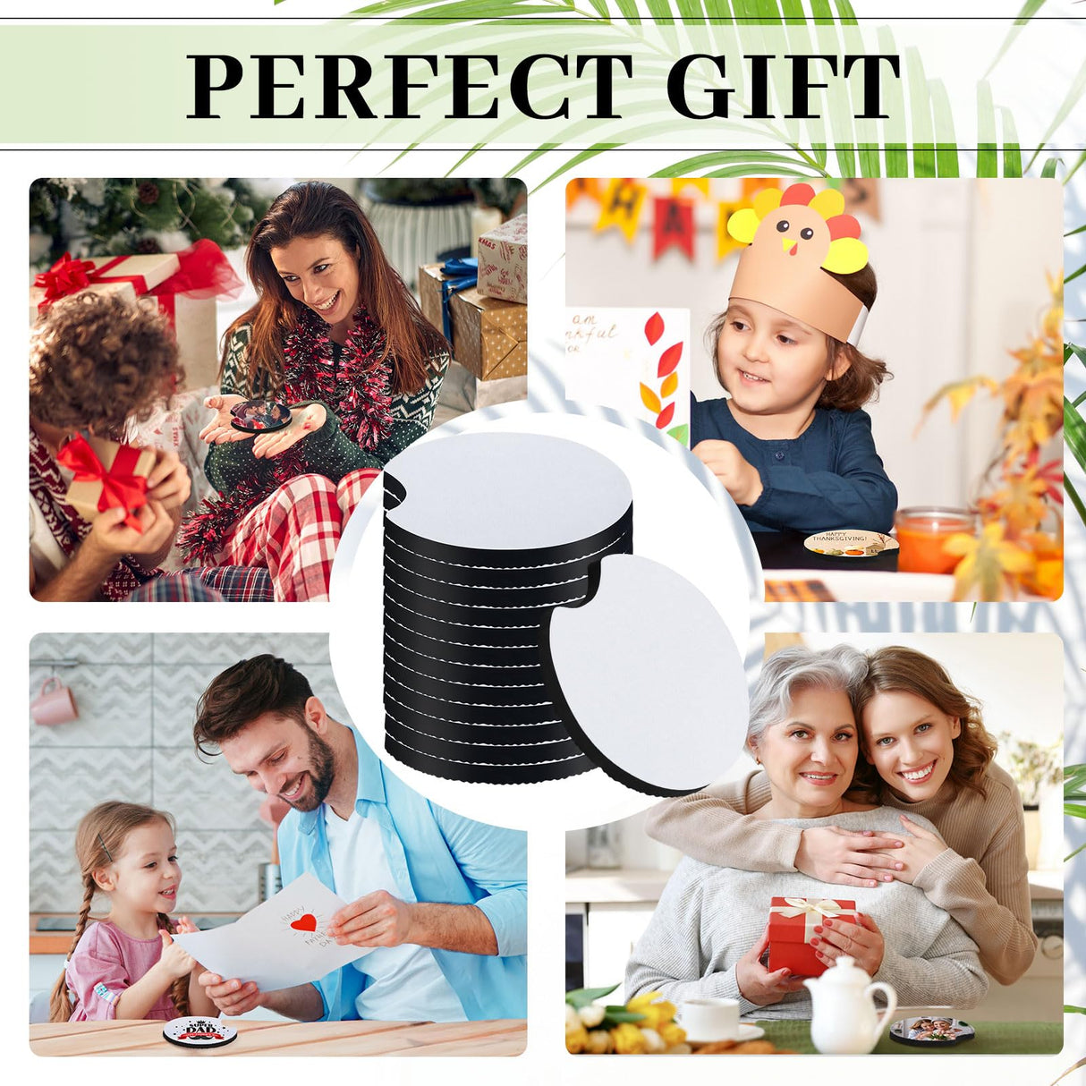 Sliner 500 Pcs 2.75 Inch Sublimation Blanks Car Coaster Sublimation Coasters Blanks Circular Opening Neoprene Absorbent Car Cup Holder Coaster for Thermal Sublimation DIY Crafts Painting Heat Transfer Sliner