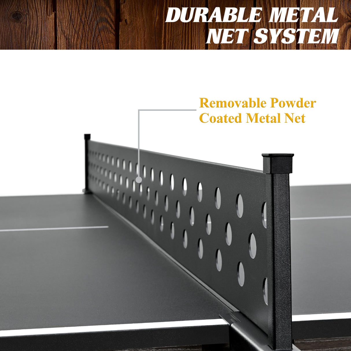 Barrington Billiards Fremont Collection Official Size Table Tennis Table, Black Top/Brown Frame Barrington Billiards