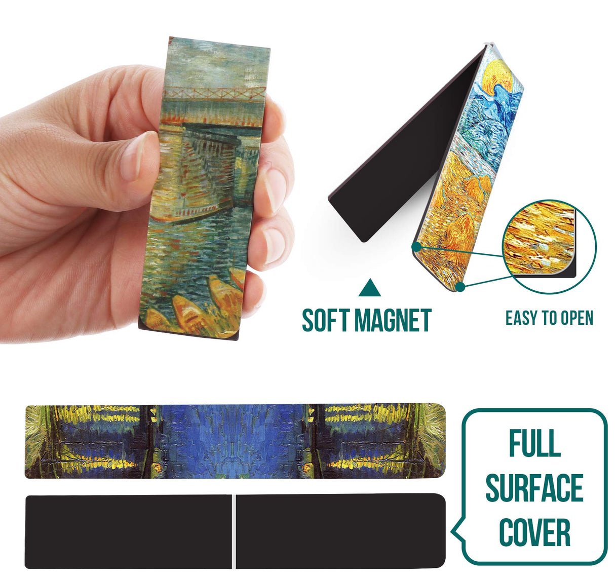 Magnetic Bookmarks 14Pcs Book Mark 3.1’‘ Page Magnetic Markers with Magnet Book Markers Page Clip for Students Teachers School Home Office Reading Supplies ABSOFINE