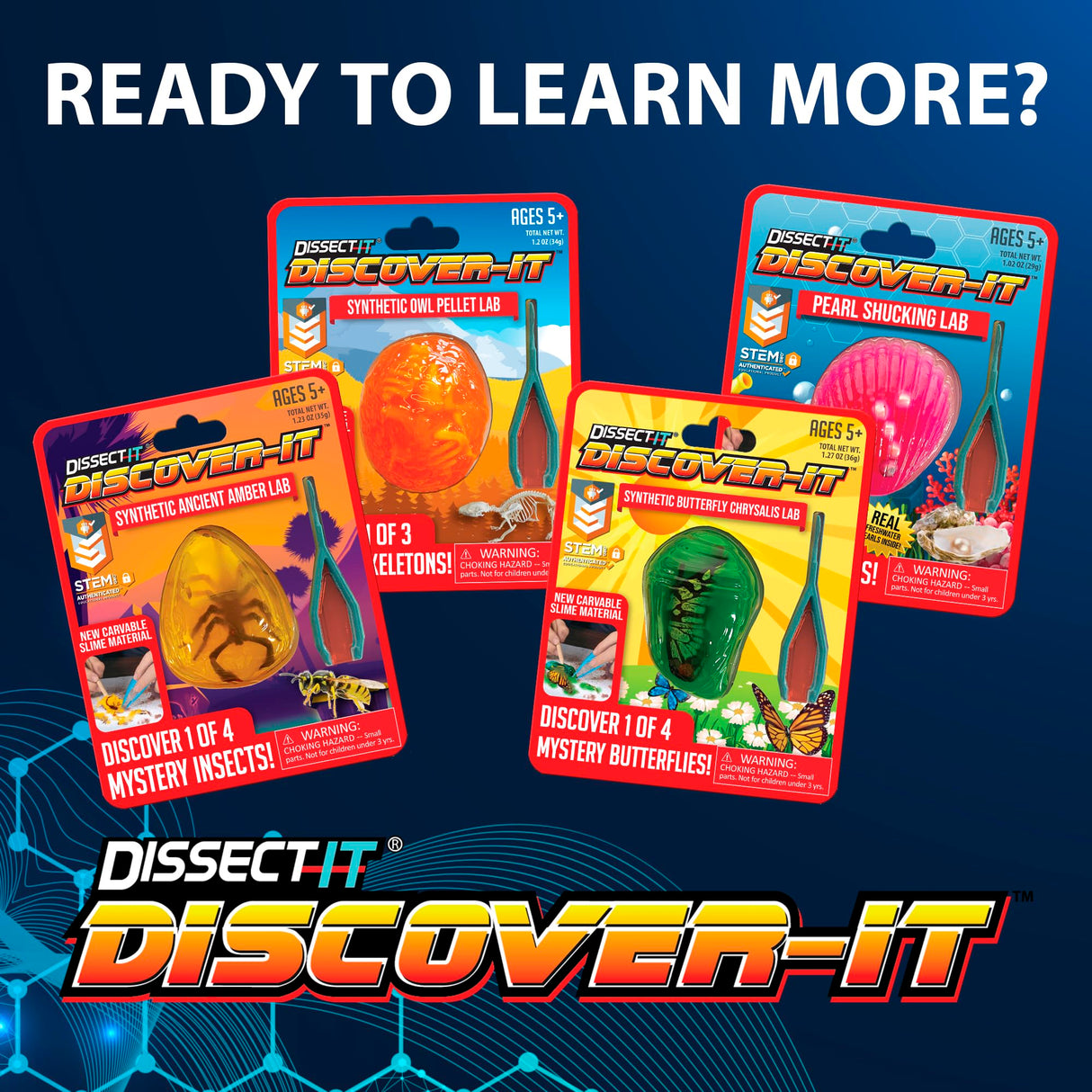 Discover-It Dissection Kit for Kids, Real Freshwater Pearl Science Lab Kit for Oysters, Science Toys for Kids Ages 5 and Above Dissect It