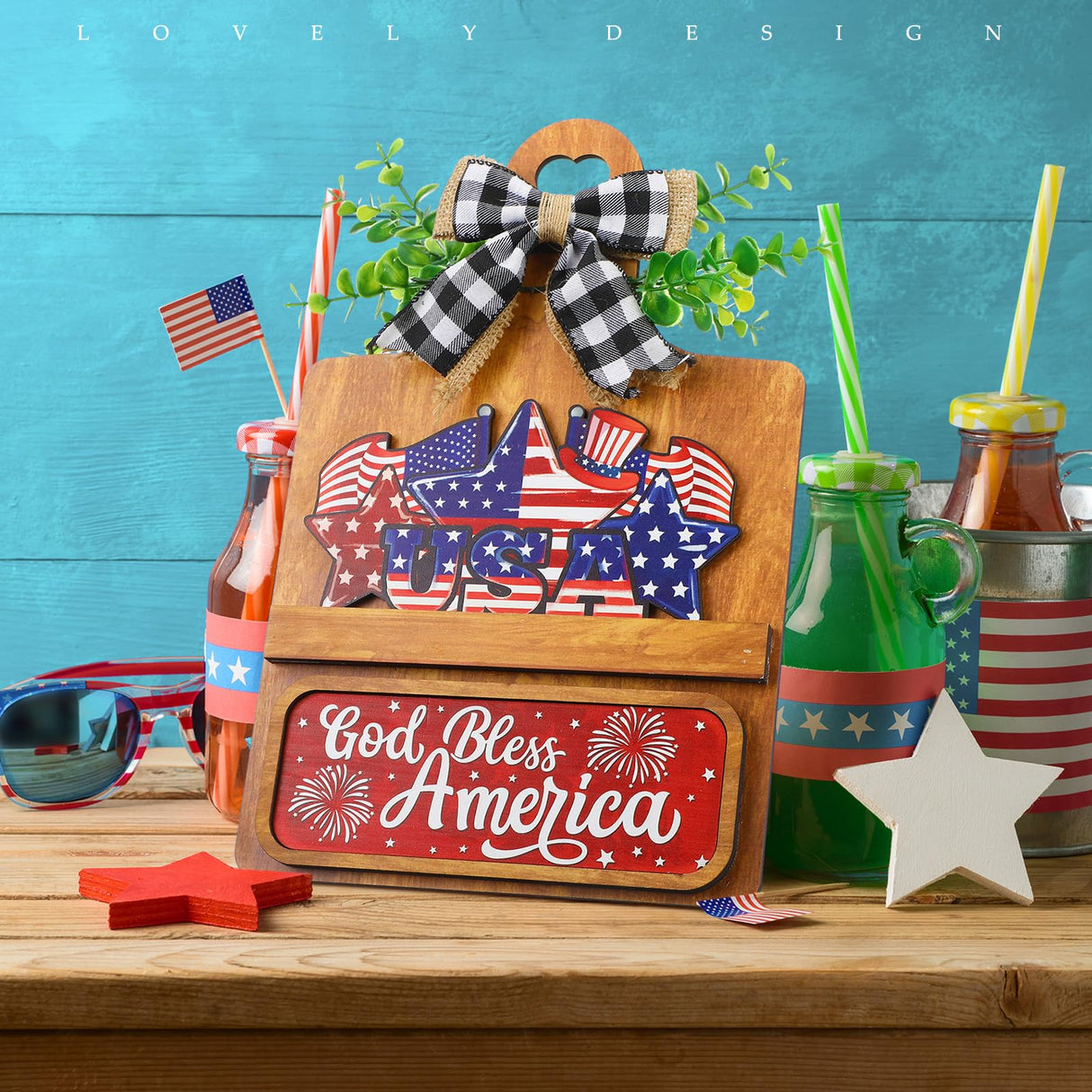 GlikCeil 37 Pcs Interchangeable Seasonal Decor Farmhouse Breadboard Interchangeable Seasonal Tier Tray Decor Holiday Halloween Thanksgiving Christmas Wooden Decoration with Bow for Table Kitchen GlikCeil